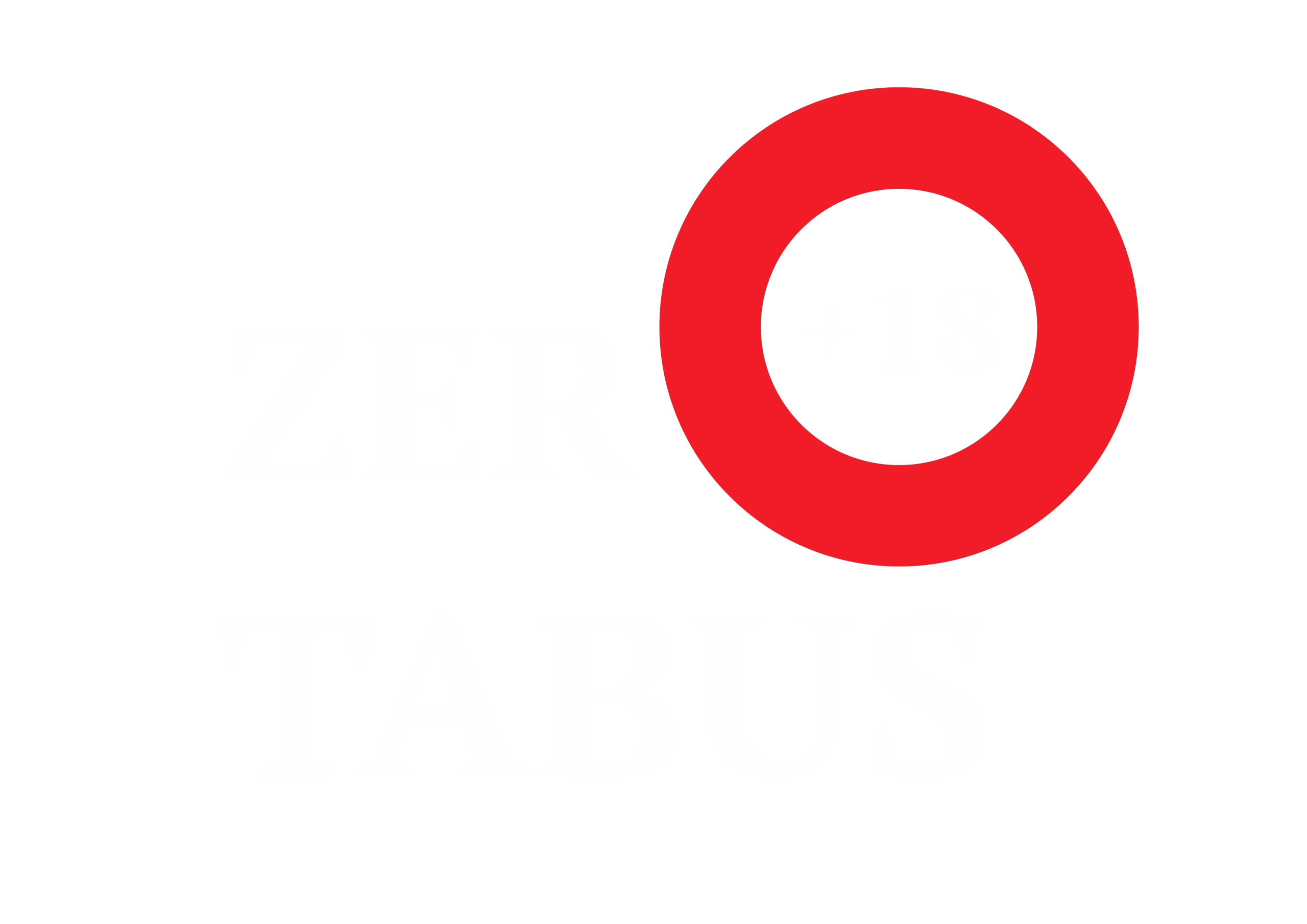 Zerotabus website logo in white and red colors